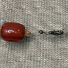 VTG LARGE HEAVY Cherry Amber Bakelite Faturan Barrel Beaded Necklace 34” 162g — photo 5