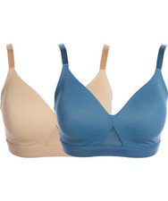 Rhonda Shear 2-pack Invisible Edge Shear Sculpt Bra Beige/Blue