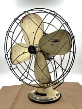 Vtg 1940s Emerson Electric 79648-AQ 115V 16" Oscillating Desk Fan - Tested, Read