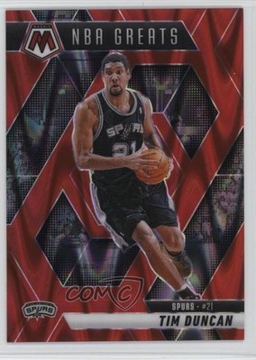 2024 Panini Mosaic NBA Greats Red Seismic Prizm 199/299 Tim Duncan #291 HOF 06or