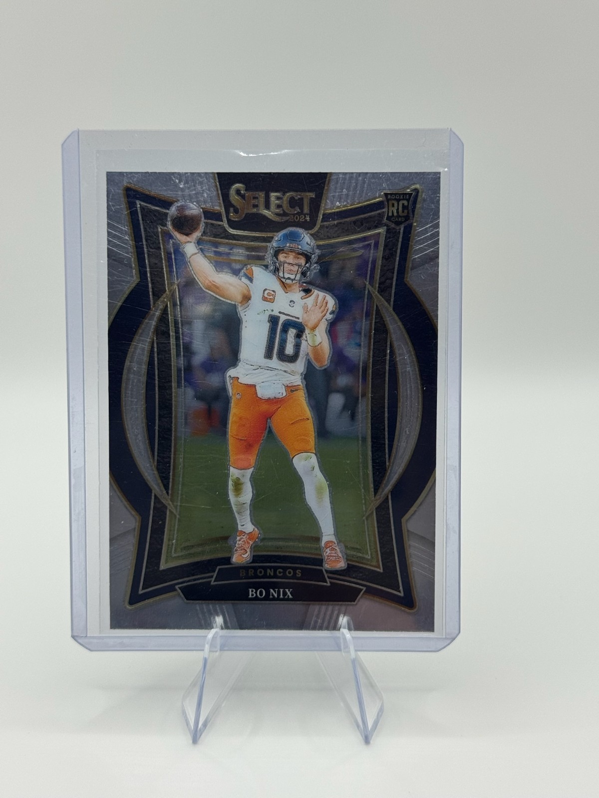 2024 Panini Select - Concourse Bo Nix #30 Silver Prizm Die-Cut (RC)