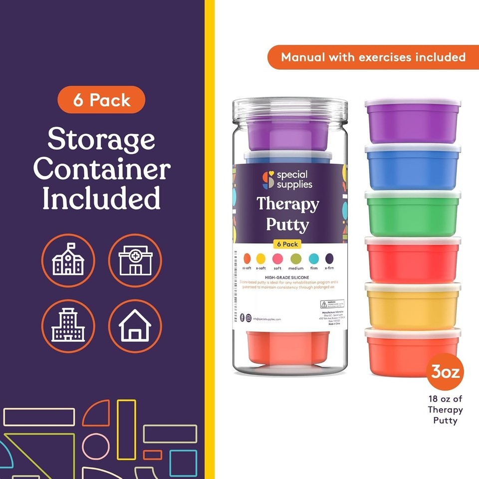 Therapy Putty for Kids and Adults - Resistive Hand Exercise Therapy ...