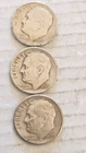 1950 P.D.S. Roosevelt Silver Dimes Coin,  VG. Condition, But You Judge.     713.