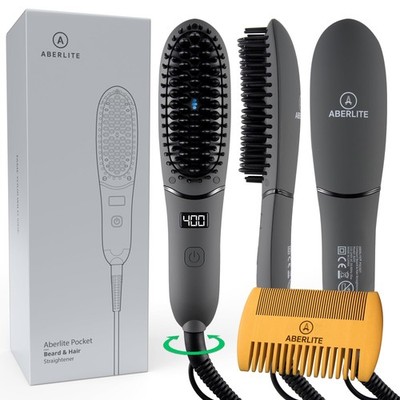 Pocket - Compact Beard Straightener for Men - Ionic & Anti-Scald Technology -...