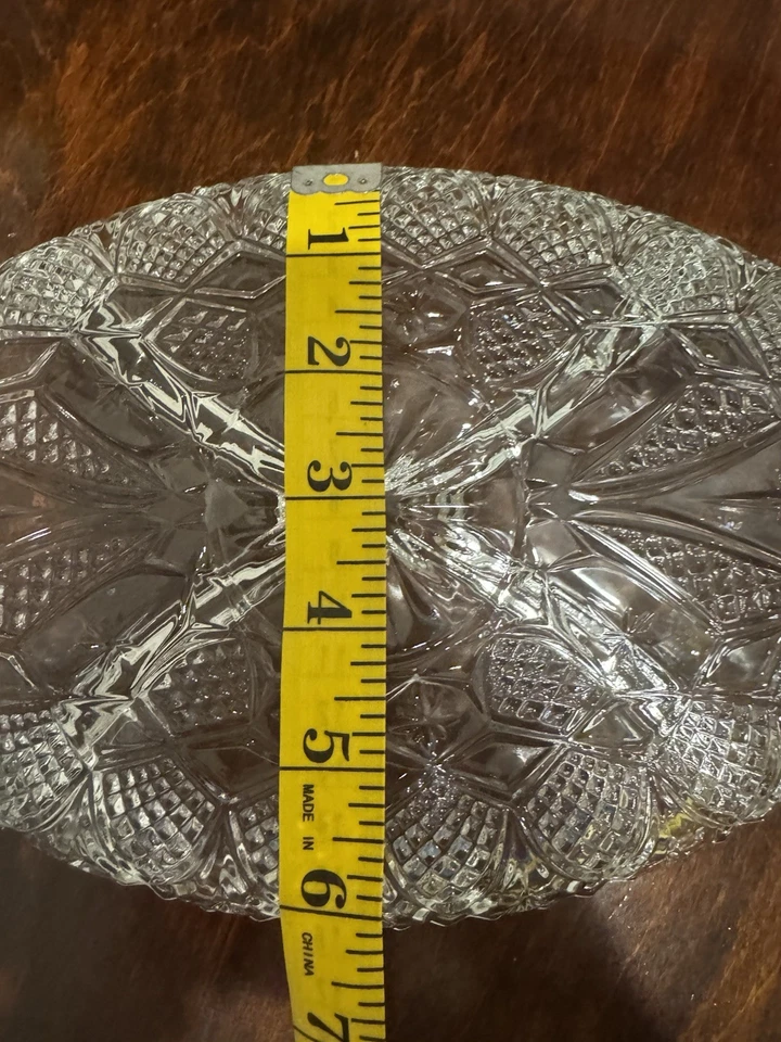 Anchor Hocking Glass DIVIDED RELISH TRAY Prescut Clear Vtg EAPC - Image 4 of 4