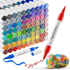 WELLOKB Acrylic Paint Markers, 80 Colors Markers Dual Tip Multicolor