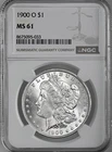 1900-O  $1  MORGAN SILVER DOLLAR  "NEW ORLEANS MINT"  NGC MS61 #8675095-033