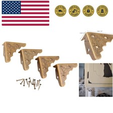 16Pcs Antique Brass Jewelry Box Corner Chest Corner Protector Guard Edge Cove...