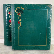 Lot 2 Creative Memories 8"X10" Green Album Christmas Holly Berry - SEALED
