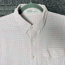 Críquet Men's L Large Checkered Button Down Shirt Long Sleeve READ