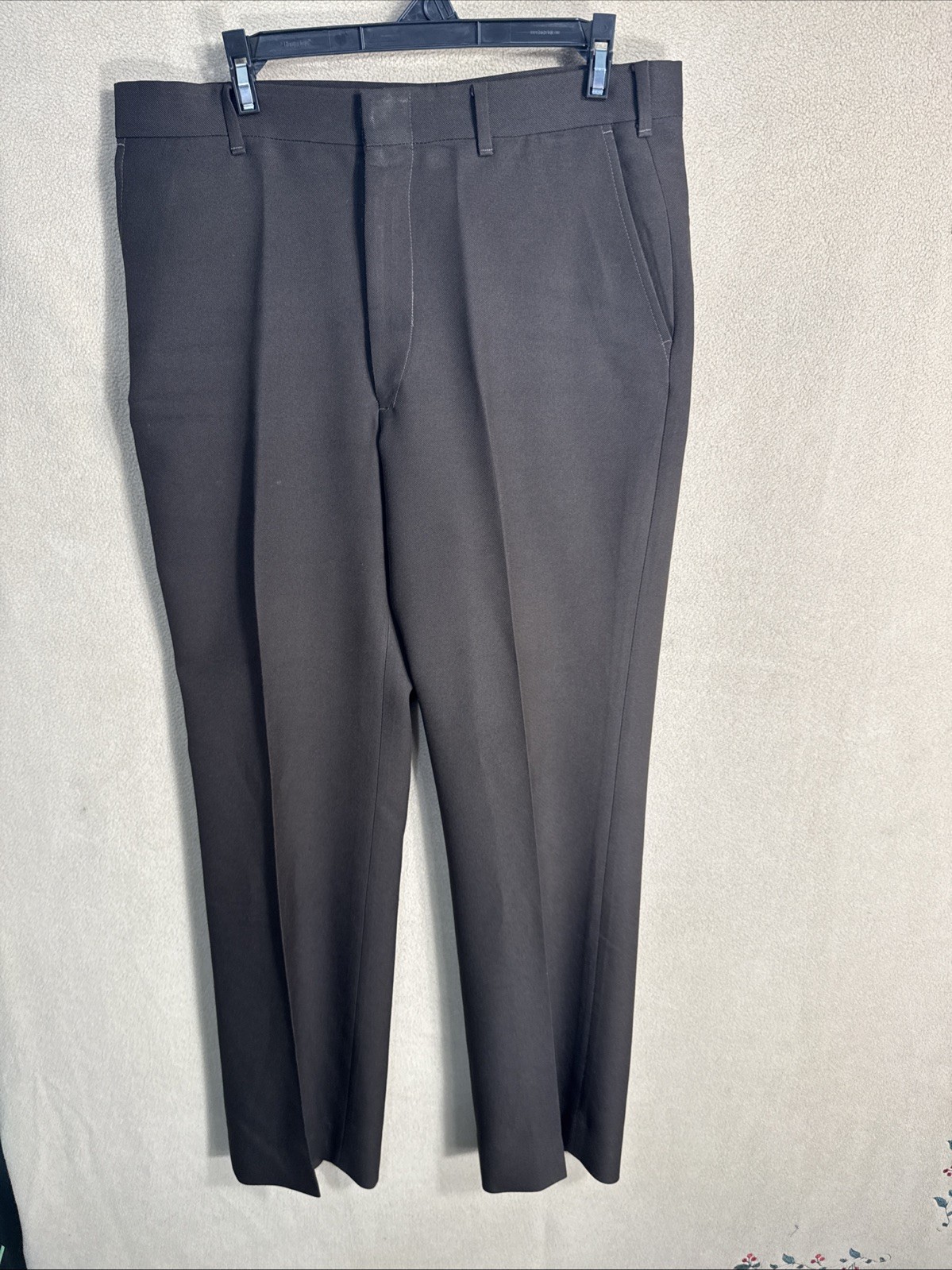 @@ Vintage American Craftsman 40R Chocolate 2 Piece Suit 33x31 Gaberdine Poly