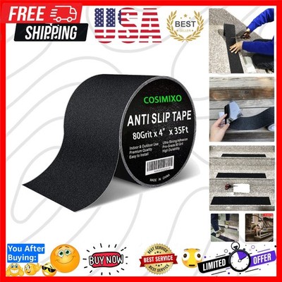4'' x 35Ft Heavy Duty Anti Slip Tape,Best 80grit Friction,Grip,Abrasive for St...