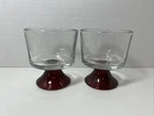 Vintage Anchor-Hocking Ruby Footed Dessert Bowls (2) Bowls Elegant Tableware.