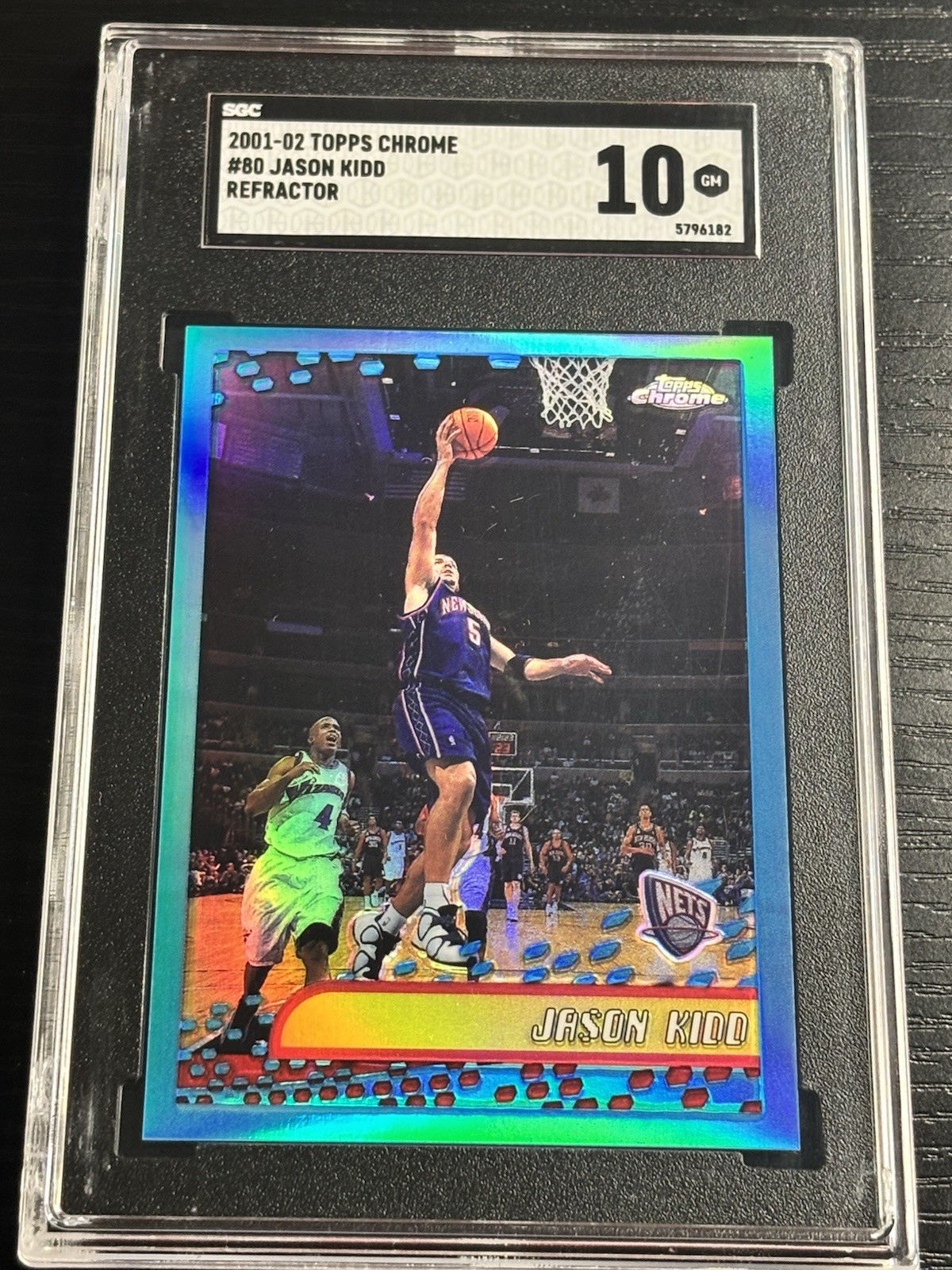 2001-02 Topps Chrome Jason Kidd #80 Refractor SGC 10 Gem Mint New Jersey Nets SP
