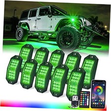 Wide Angle Bluetooth RGB LED Rock Lights Kit, Multicolor 10 Pcs Upgraded Model