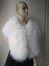 Real Ostrich Feather Fur Cape Shrug Shawl Wraps Bride Wedding Party Pashmina