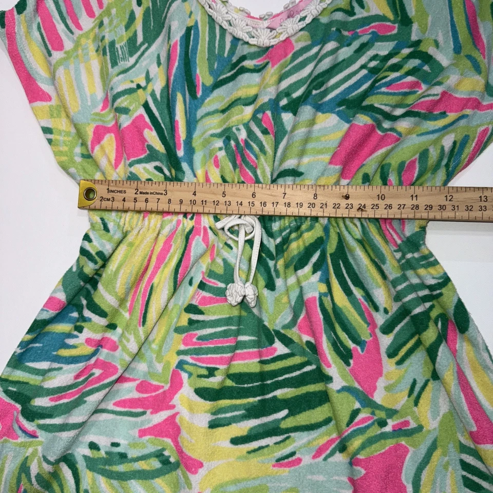 Lilly Pulitzer Preppy Diseñador Lujo Tiki Rosa Traje de Baño Vestido de Encubrimiento Niñas L Foto 4 de 4