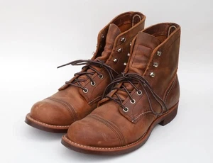 Red Wing Iron Ranger Men’s Boots Size 8.5 in Copper Rough Tough Leather 8085