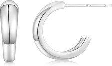 Huggie Earrings S925 Sterling Silver Small Open Hoop Earrings - Chic Lightweight