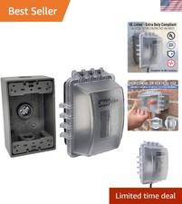 1-Gang Weatherproof Exterior in Use Outlet Cover and Box Kit - Metallic Elect...