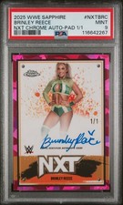 Brinley Reece 2025 Topps WWE Chrome Sapphire Padparadscha Auto 1/1 PSA 9