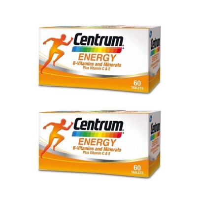 2xNew Centrum Energy B-Vitamins Minerals Vitamin C & E Lutein Free Shipping
