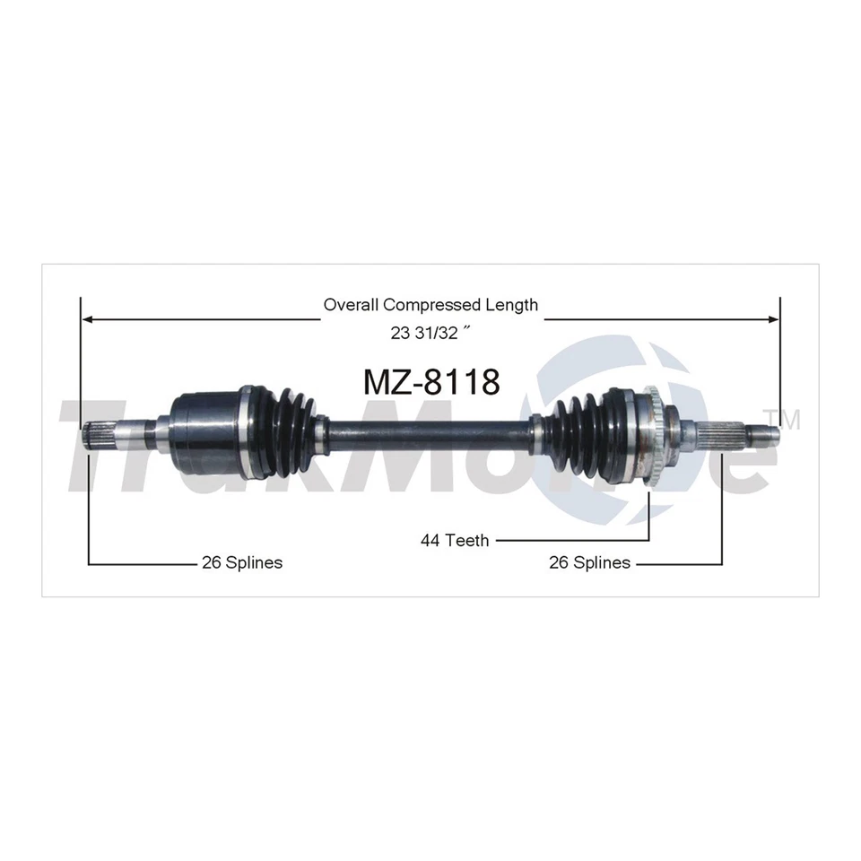 Conjunto de junta de eje de transmisión TrakMotive CV delantero para Mazda Protege5 2002 2003 Foto 2 de 3
