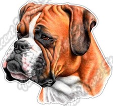 Cute Boxer Face Dog Dogs Pet Animal Breed Car Bumper Vinyl Sticker Decal 4.6"