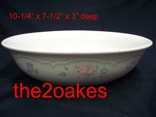 Pfaltzgraff TEA ROSE Oval  10" Stoneware Vegetable Serving Fruit Bowl USA