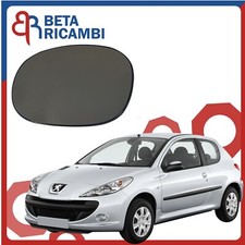 Vetro Specchietto Per Peugeot 206 Dal 2003 Piastra Specchio Sinistro Sx