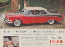 Born of success to challenge the future Dodge Costom Royal Lancer HT ad 1956 v