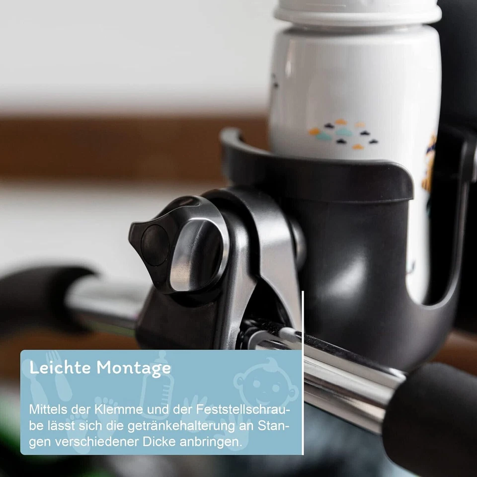 Universel Becher- Et Support Vélo Poussette Porte-Boisson Galdem - Photo 4/4