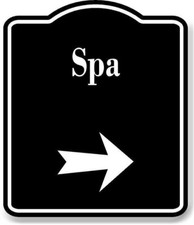 Spa Right Arrow BLACK Aluminum Composite Sign