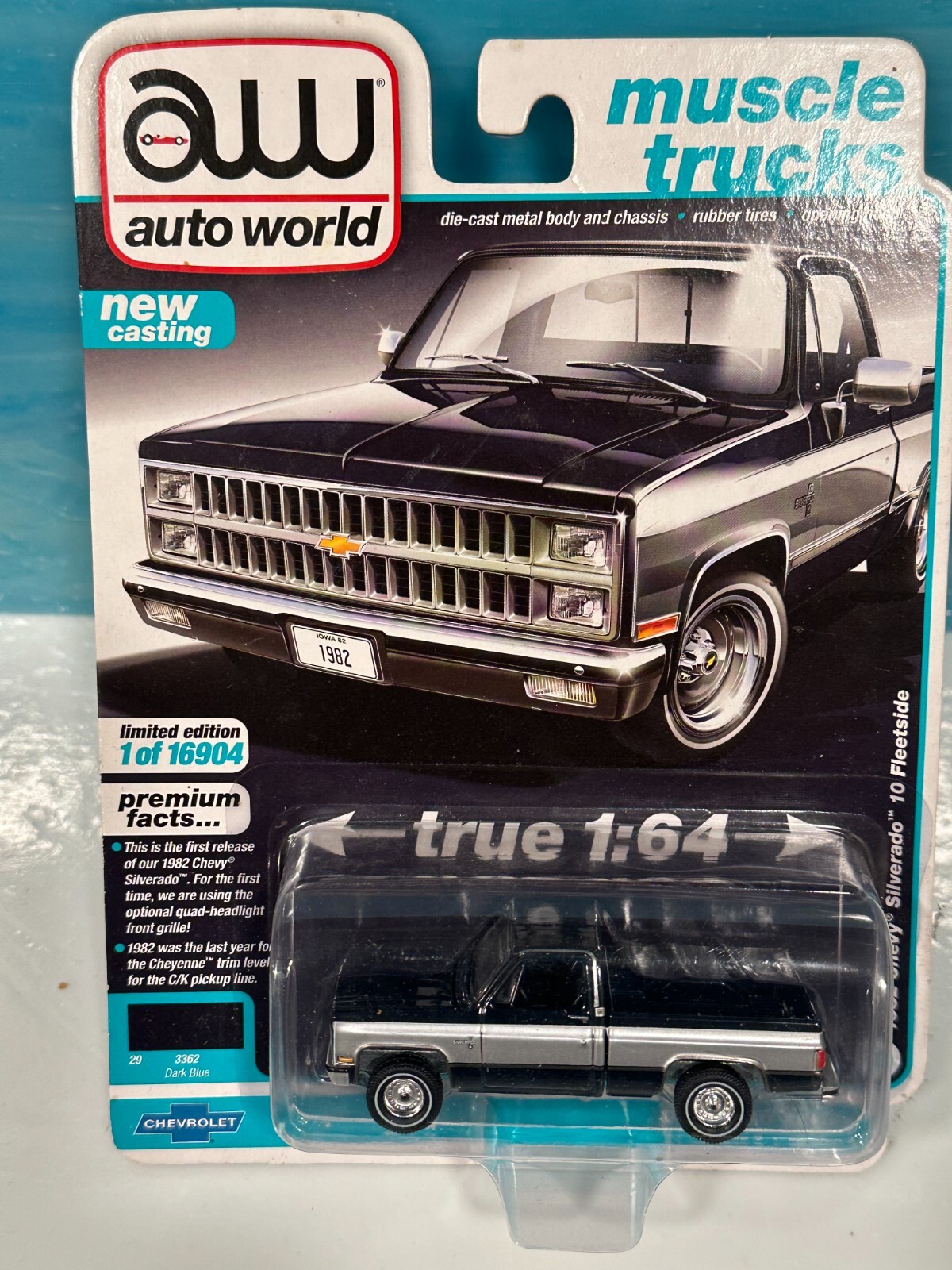 1982 Chevy Silverado 10 Fleetside Diecast Auto World Premium Series Factory Sealed