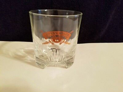 Vintage Chivas Regal 12 Scotch Rocks Glass Gold Logo 8oz Lowball