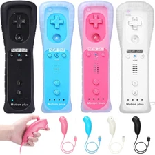 Built in Motion Plus Remote Controller +Case,/ Nunchuck  For Nintendo Wii/Wii U