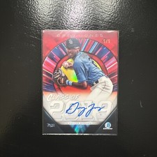 Bowman Chrome Draft Greg Jones Class of 2019 Red Refractor Auto RC #5/5 Rays
