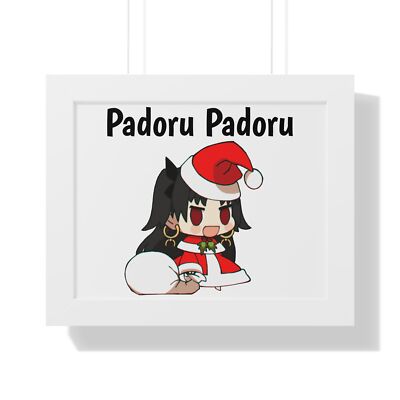 Cute Christmas Poster - 'Padoru Padoru' Framed Art for Holiday Decor