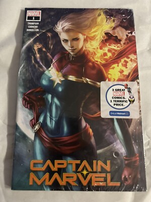 CAPTAIN MARVEL 1 (2019) - 1ST RIPLEY RYAN - ARTGERM WALMART VARIANT - NM  3PK