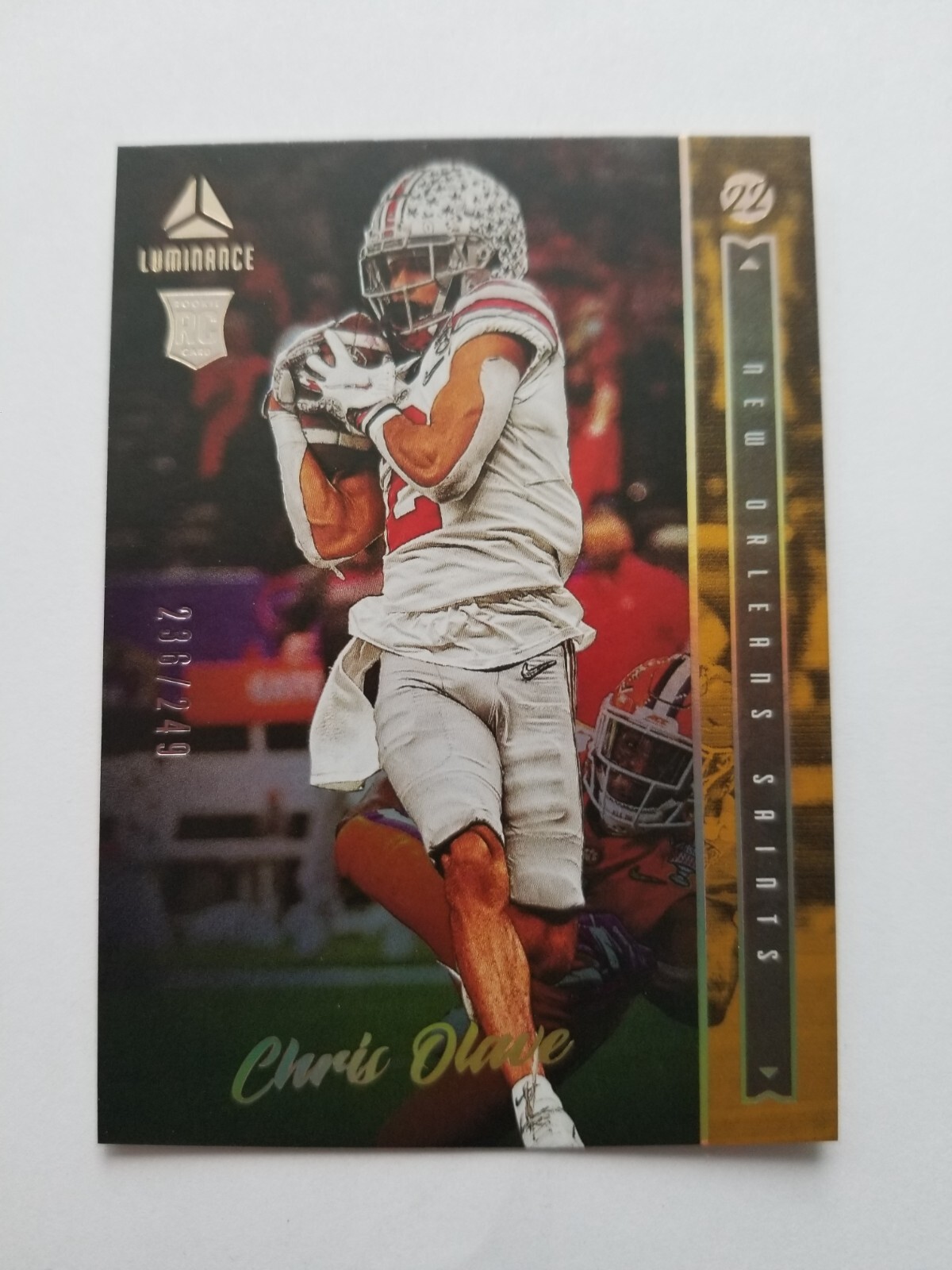 Chris Olave 2022 Panini Luminance Gold Rookie #'d /249 #116 NFL Saints RC