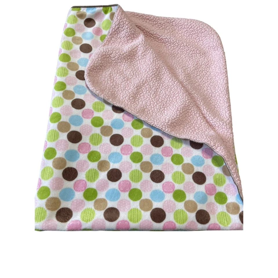 Manta elefante punto rosa Carter's Just One Year flor Minky Sherpa Foto 2 de 4