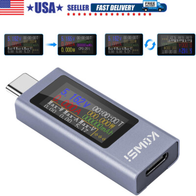  Type USB C Tester Power Meter 4-30V Digital Multimeter Voltage Current Tester