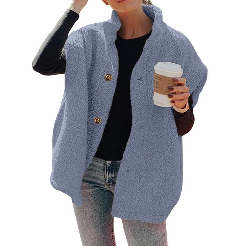 Chaleco sin mangas de cordero polar abrigo mujer informal chaqueta con botones chaleco cálido - Imagen 20 de 46