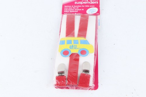 NOS Vintage 80s The First Years Kids School Bus Suspenders 12 Months to 3 Years - Picture 4 of 6
