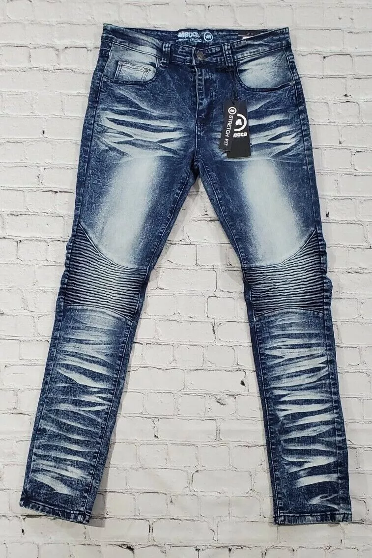 Stretch Fit Jeans Acid Crinkle Lines Skinny MC-MJ501 MENS SIZE 36 | eBay