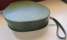 Vintage 70s Hair Dryer CASE only MCM empty Travel storage Olive green zipper bag