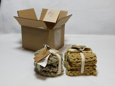 Creative Co-op Cotton Fiber Drink Coasters Set of Two Item #2 NIB