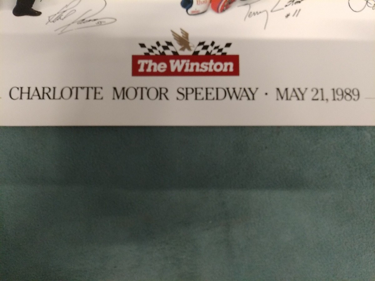 The Winston Driver's Signatures Poster May 21,1989 Charlotte 39x12