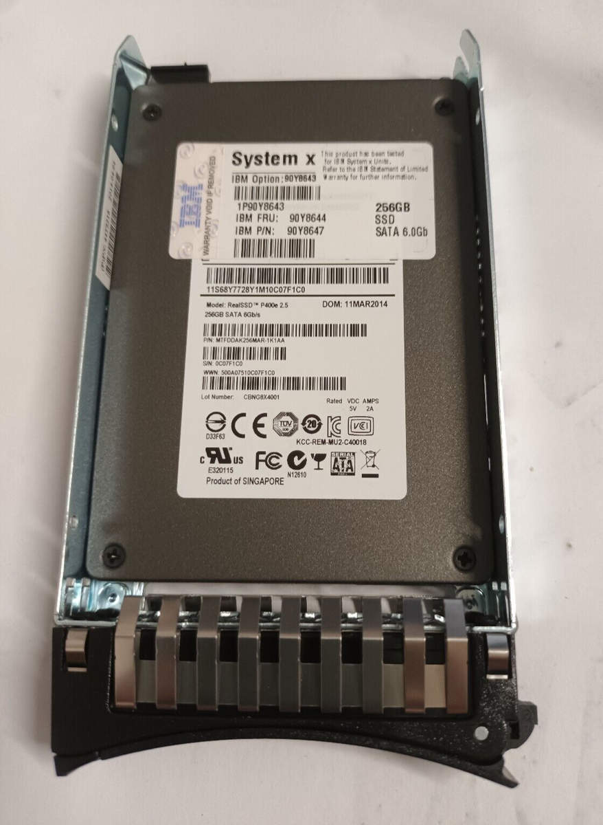 IBM 256GB SFF SATA 6G Server SSD Drive 90Y8644 90Y8647