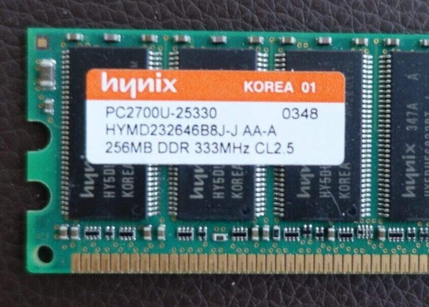 256 MB Hynix PC2700U-25330 DDR 333MHz CL2.5 SDRAM - Image 2 of 2